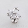 MULTI TEAR DROP CZ SWAN STUD THREADLESS (PUSH IN) 316L SURGICAL STEEL LABRET SET